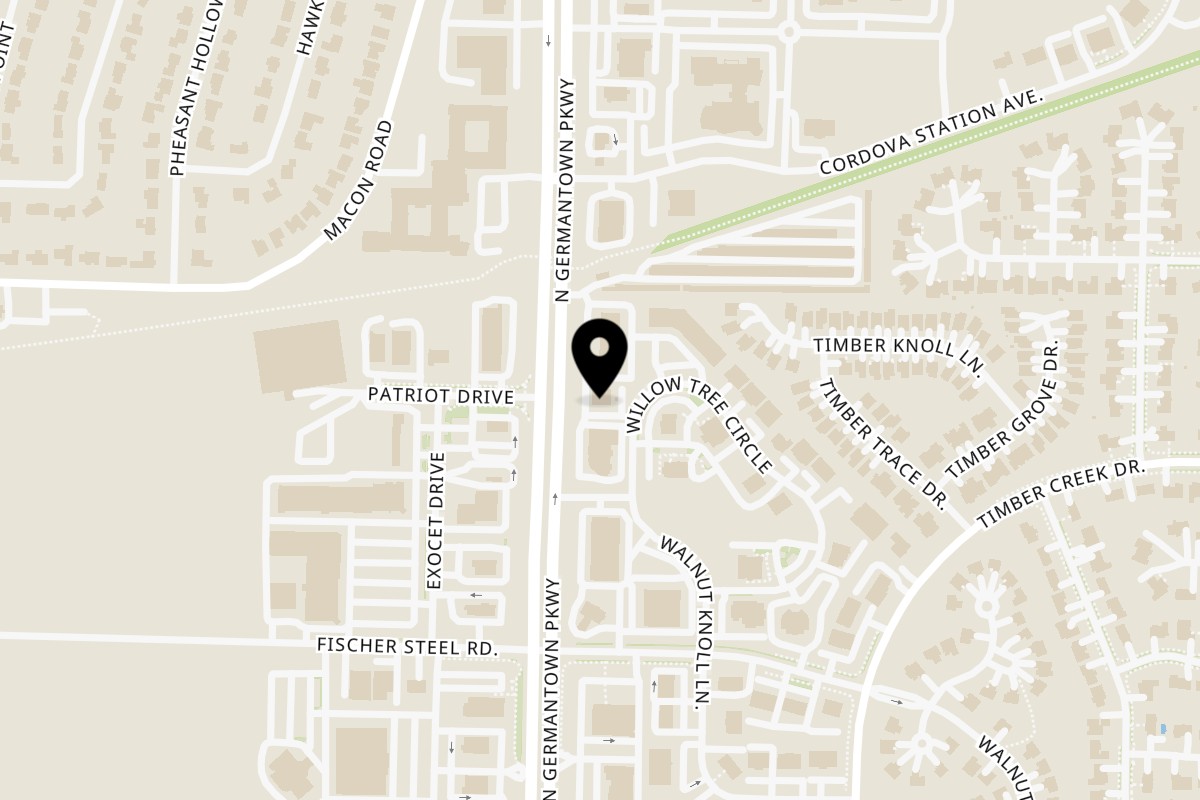 Map showing the location of My Favorite Place on 880 N Germantown Pkwy in Cordova